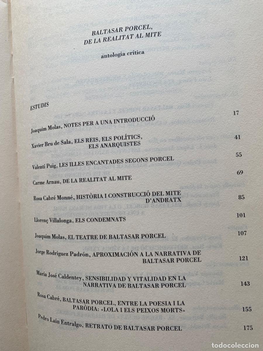 Libros de segunda mano: Baltasar Porcel, de la realitat al mite. (Bols 21) - Foto 3
