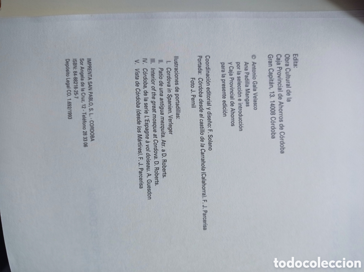 Libros de segunda mano: C&Oacute;RDOBA DE GALA. TEXTOS DE ANTONIO GALA
