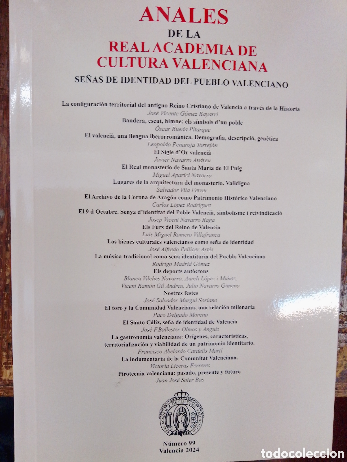 Libros de segunda mano: ANALES DE LA REAL ACADEMIA DE CULTURA VALENCIANA. SE&Ntilde;AS IDENTIDAD DEL PUEBLO VALENCIANO. 2024