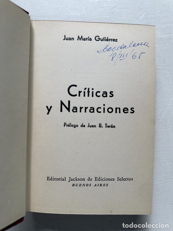 Libros de segunda mano: Criticas y narraciones - Gutierrez Juan Maria