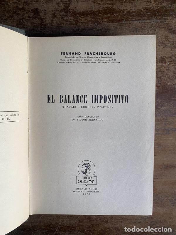 Second hand books: El Balance Impositivo - Frachebourg Fernand