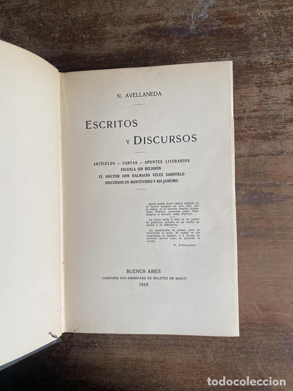 Second hand books: Escritos y Discursos - Avellaneda N.