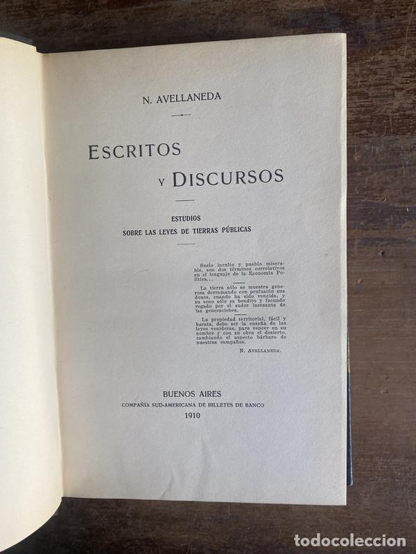 Libros de segunda mano: Escritos y Discursos - Avellaneda N.