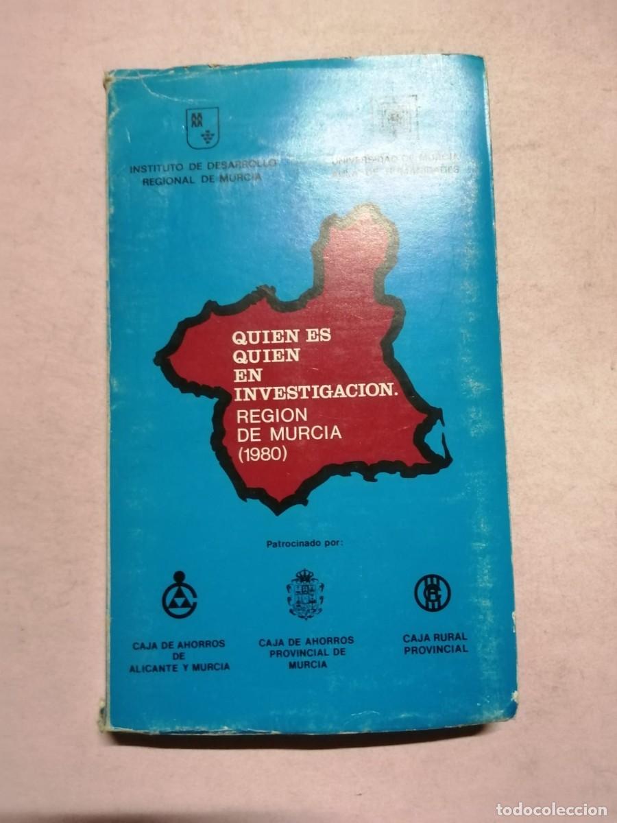 Libros de segunda mano: QUIEN ES QUIEN EN INVESTIGACION. REGION DE MURCIA 1980