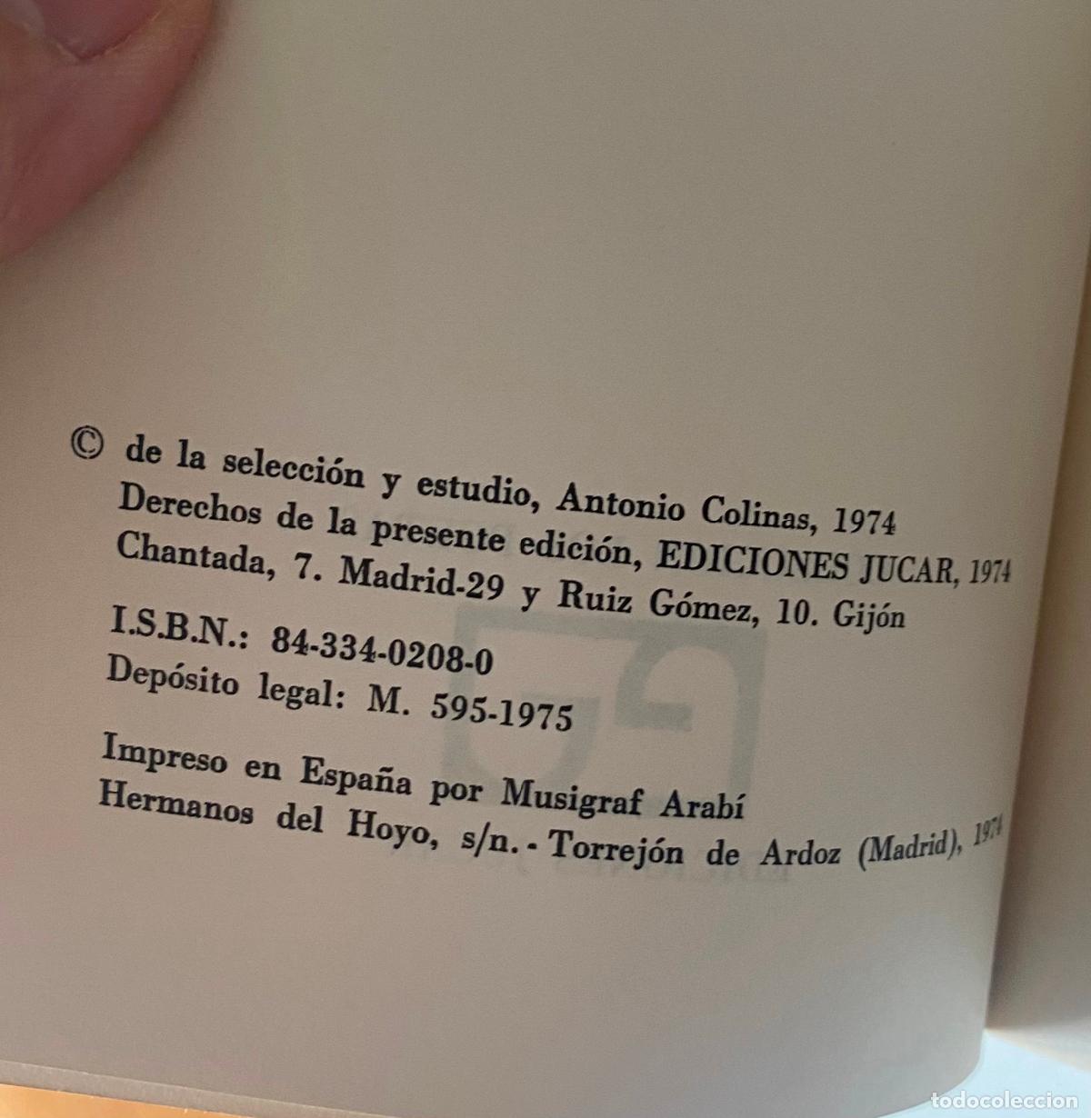Libros de segunda mano: Leopardi. Antonio Colinas. Editorial J&uacute;car 1974- 1&ordf; Edici&oacute;n - Foto 2