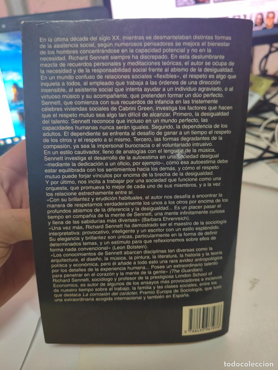 Libros de segunda mano: EL RESPETO. RICHARD SENNETT. ANAGRAMA 2003. - Foto 6