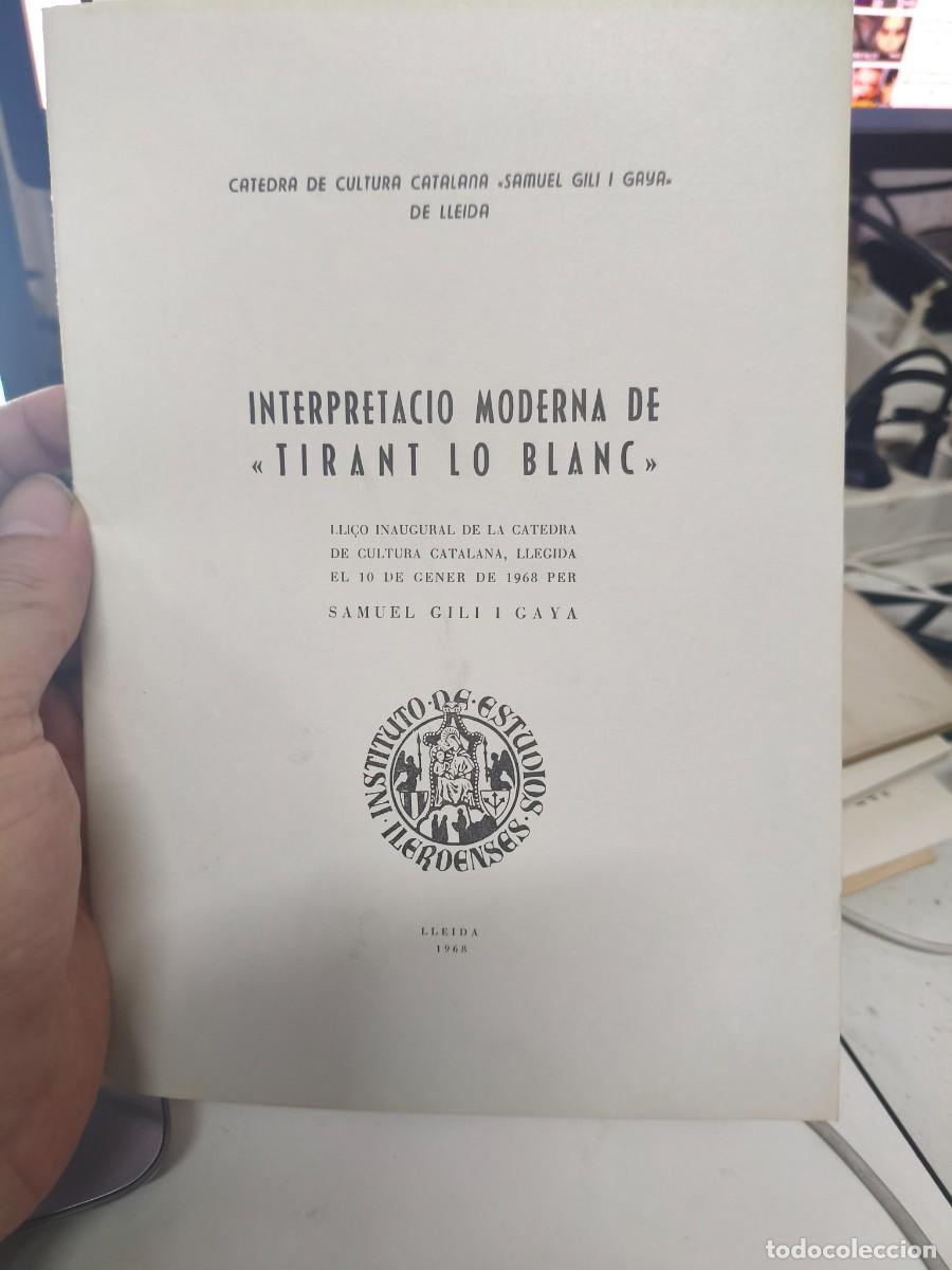 Libros de segunda mano: Interpretacio moderna. Tirant lo blanc. Samuel Gili i Gaya. Ilerdenses.