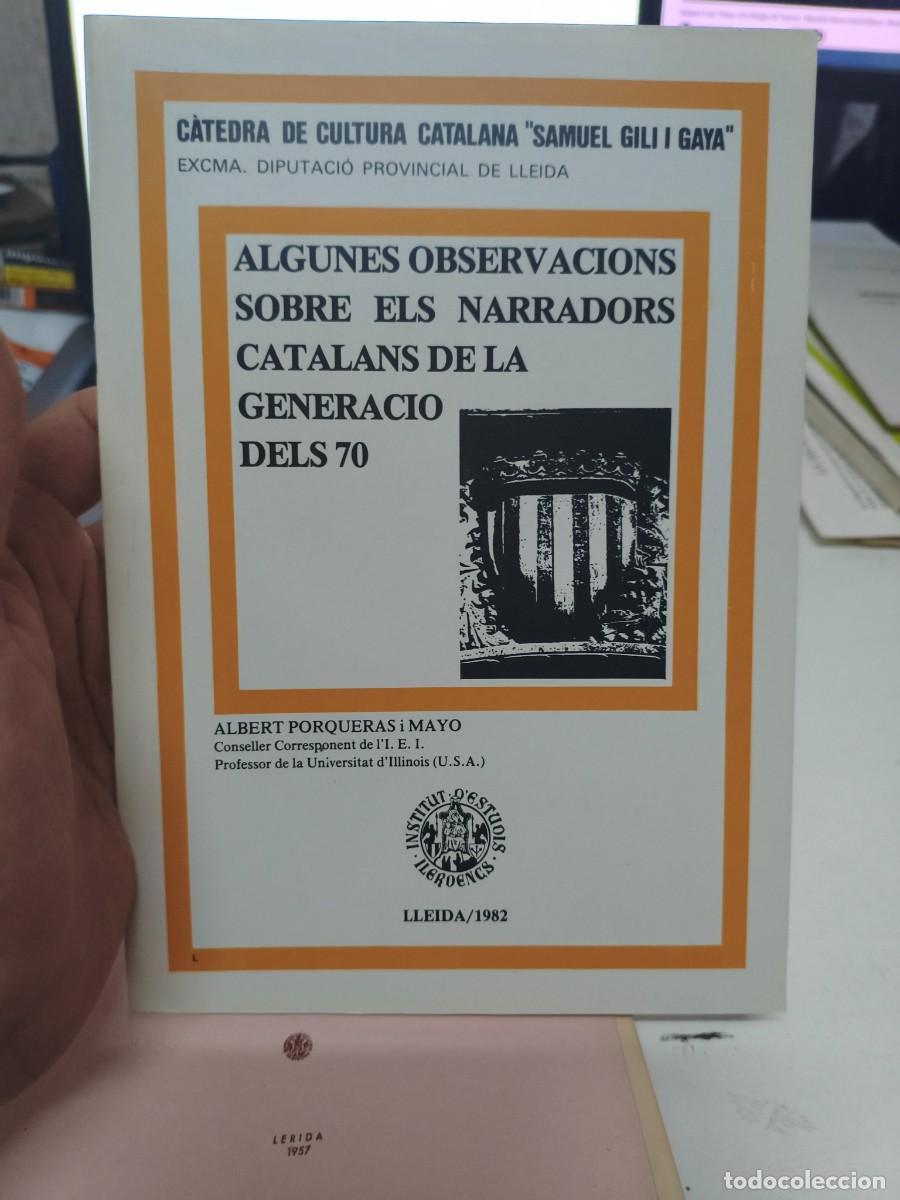 Libros de segunda mano: Algunes observacions sobre els narradors catalans de la generaci&oacute; del 70 Porqueras Dedicatoria