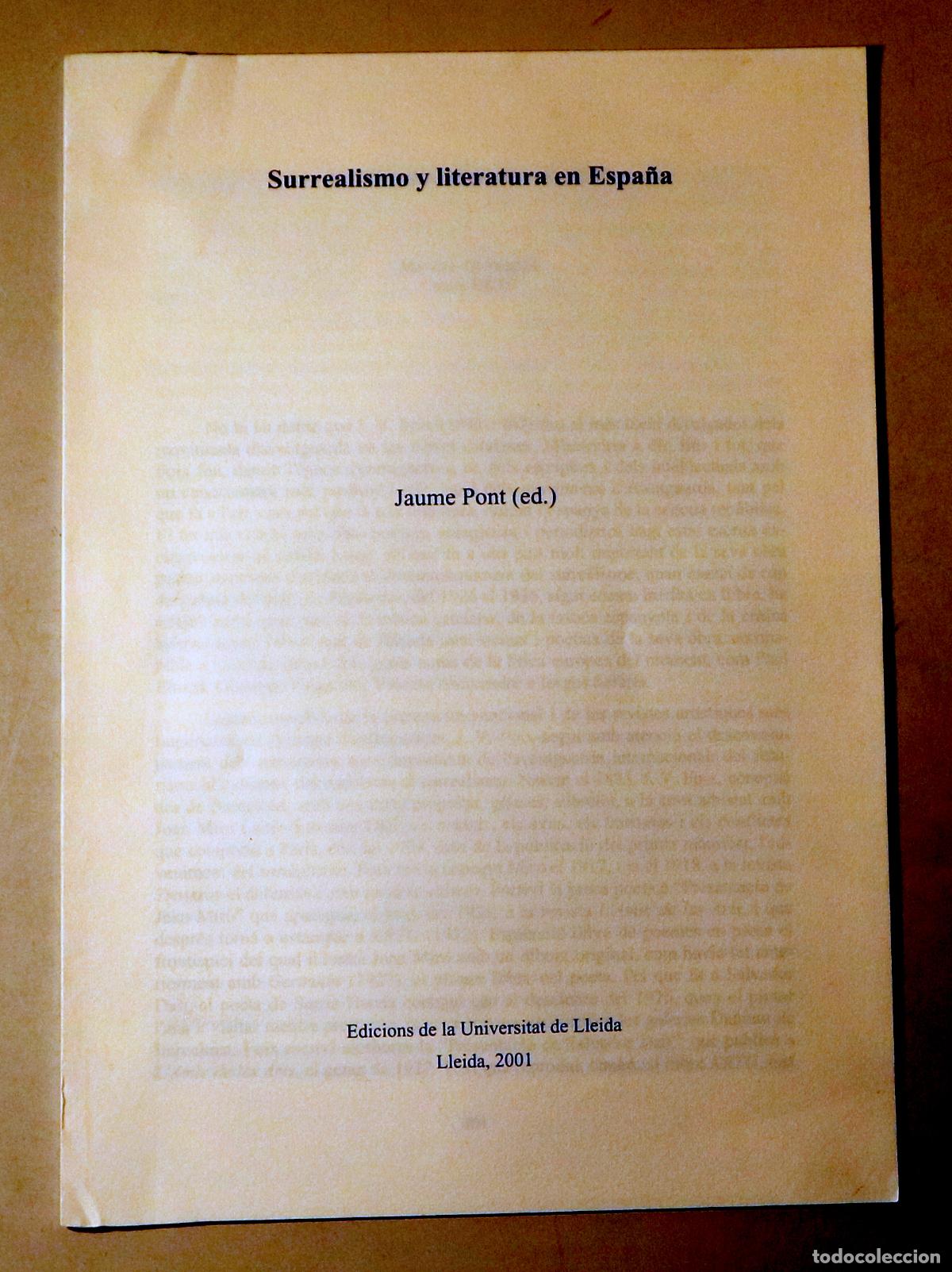 Libros de segunda mano: Guerrero, Manuel - EL SUD-REALISME DE J.V. FOIX - Lleida 2001
