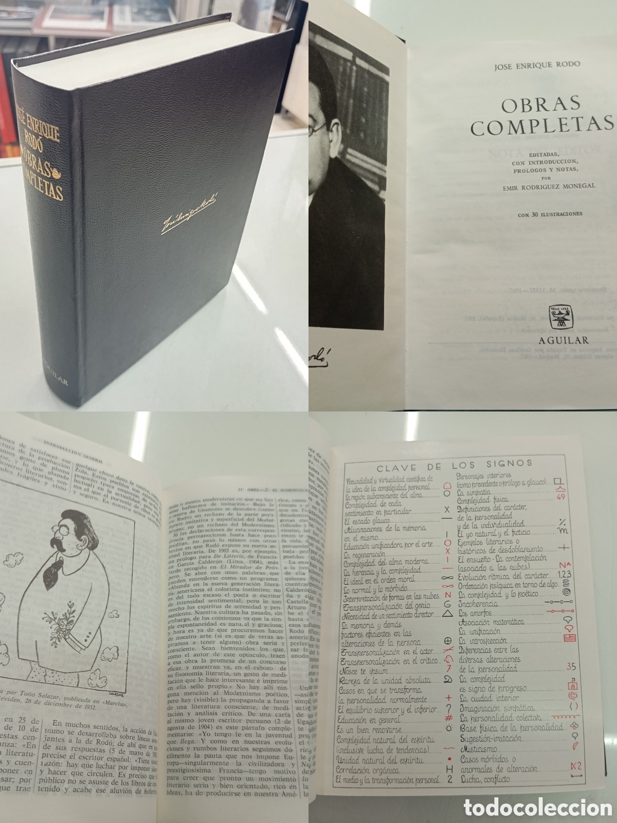 Libros de segunda mano: Jos&eacute; Enrique Rod&oacute;. OBRAS COMPLETAS. Aguilar 1967. Con 30 Iustraciones MUY BUEN ESTADO ARIELISMO