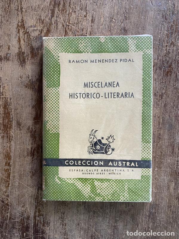 Livres d'occasion: Miscelanea Historico-Literaria - Menendez Pidal Ramon