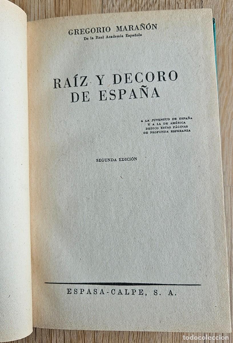 Libros de segunda mano: Gregorio Mara&ntilde;on Raiz de Espa&ntilde;a