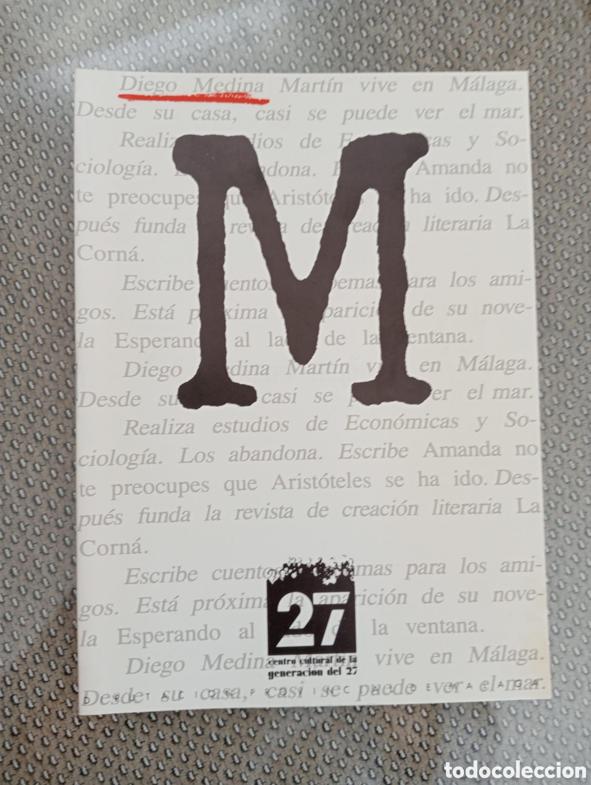 Libros de segunda mano: Diego Medina. Centro Cultural de la Generaci&oacute;n del 27. Diputaci&oacute;n de M&aacute;laga