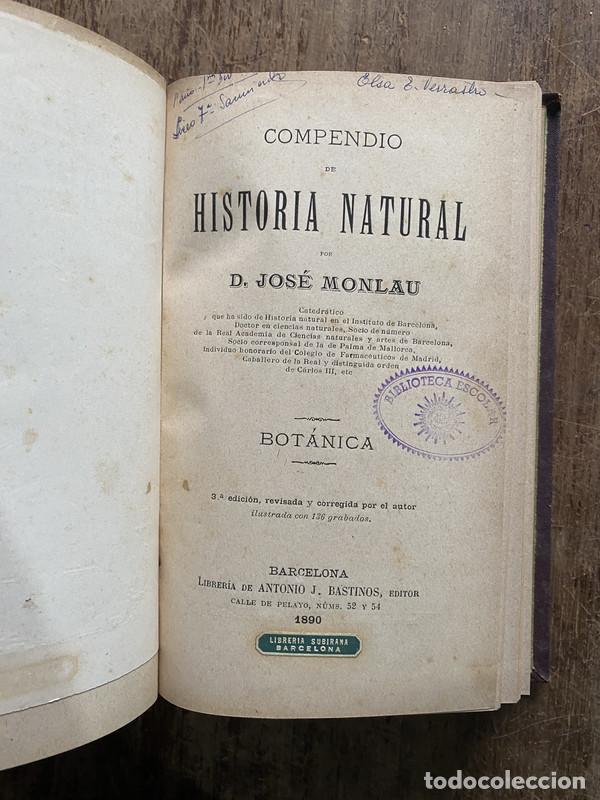 Libros de segunda mano: Historia Natural - Monlau - Foto 2