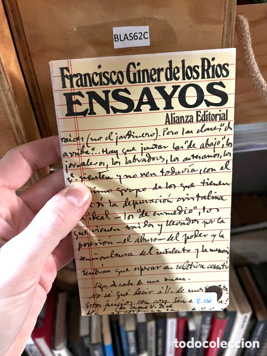 Gebrauchte B&uuml;cher: BLAS62C Francisco Ginerde los Rios ENSAYOS Alianza Editorial