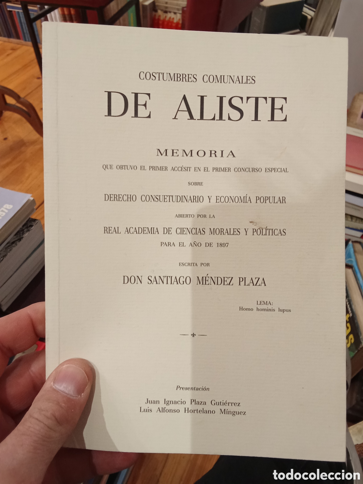 Libros de segunda mano: Costumbres comunales de Aliste - Santiago Mendez Plaza