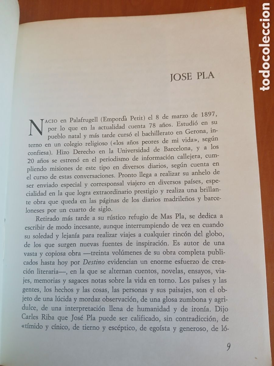 Libros de segunda mano: Conversaciones con Jos&eacute; Pla. Joaqu&iacute;n Soler Serrano. - Foto 12