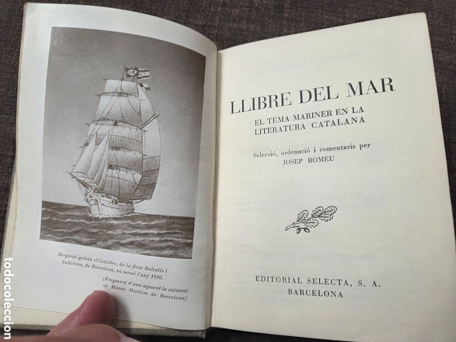 Libros de segunda mano: LLIBRE DEL MAR Josep Romeu, 1953. El tema mariner en la lit. Catalana.