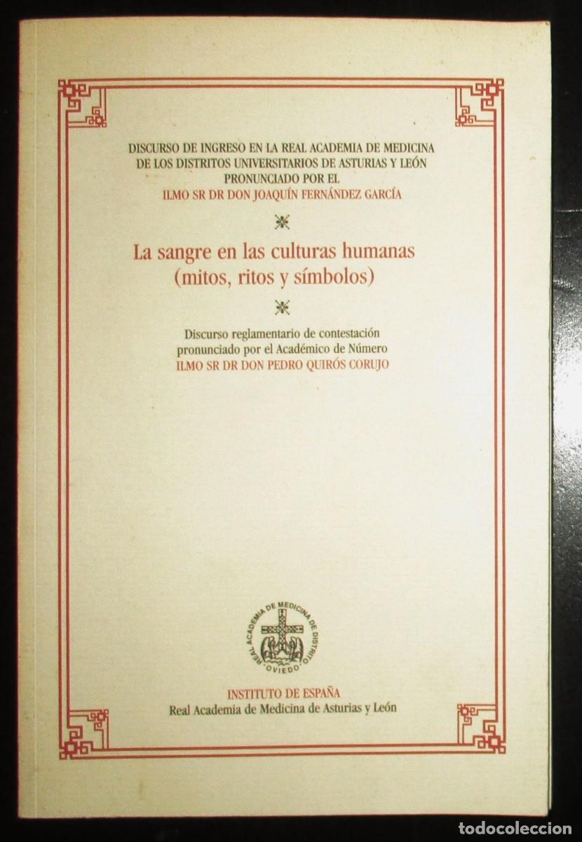 Libros de segunda mano: LA SANGRE EN LAS CULTURAS HUMANAS. MITOS, RITOS Y S&Iacute;MBOLOS. JOAQU&Iacute;N FERN&Aacute;NDEZ GARC&Iacute;A. 1996.