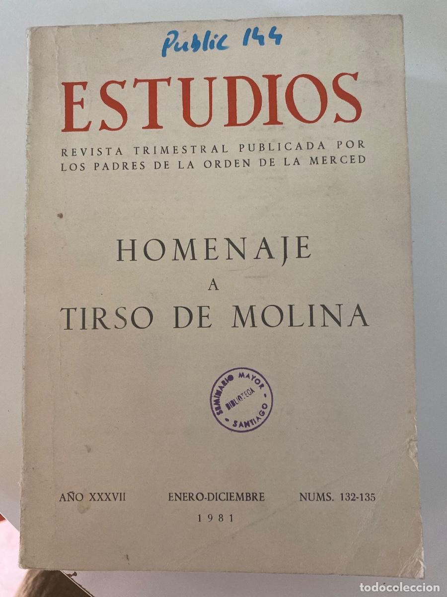 Libros de segunda mano: Homenaje a Tirso De Molina. Revista Estudios. Padres de la Orden de la Merced. 1981.