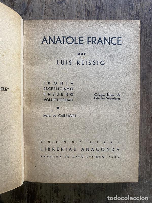 Libros de segunda mano: Anatole France - Reissig, Luis