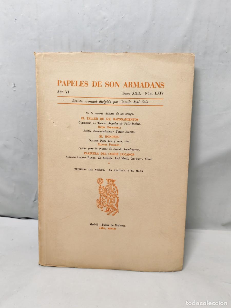 Second hand books: Papeles de Son Armadans, A&ntilde;o VI, Tomo XXII, No. LXIV, 1961 (En interior: Ejemplar No. 6 impreso)