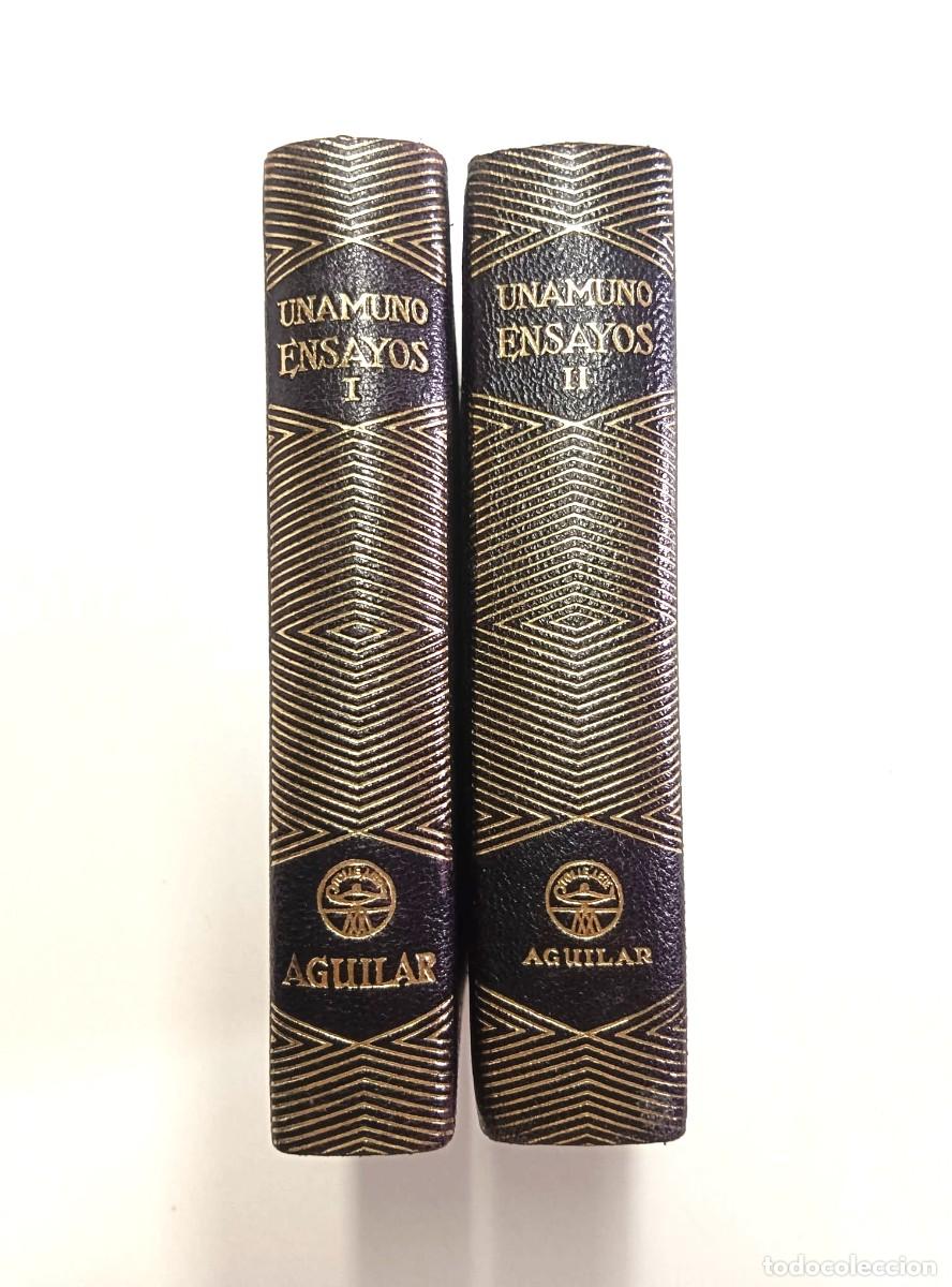 Libros de segunda mano: MIGUEL DE UNAMUNO &ndash; ENSAYOS (2 TOMOS) &ndash; TERCERA EDICI&Oacute;N (1951) &ndash; AGUILAR