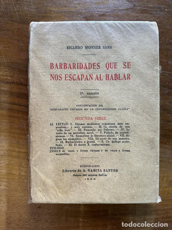 Second hand books: Barbaridades que se nos escapan al hablar - Monner Sans Ricardo