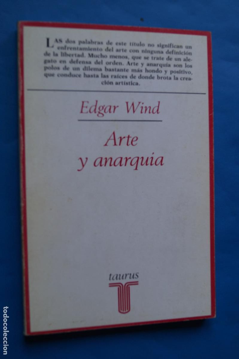 Libros de segunda mano: ARTE Y ANARQUIA. EDGAR WIND.