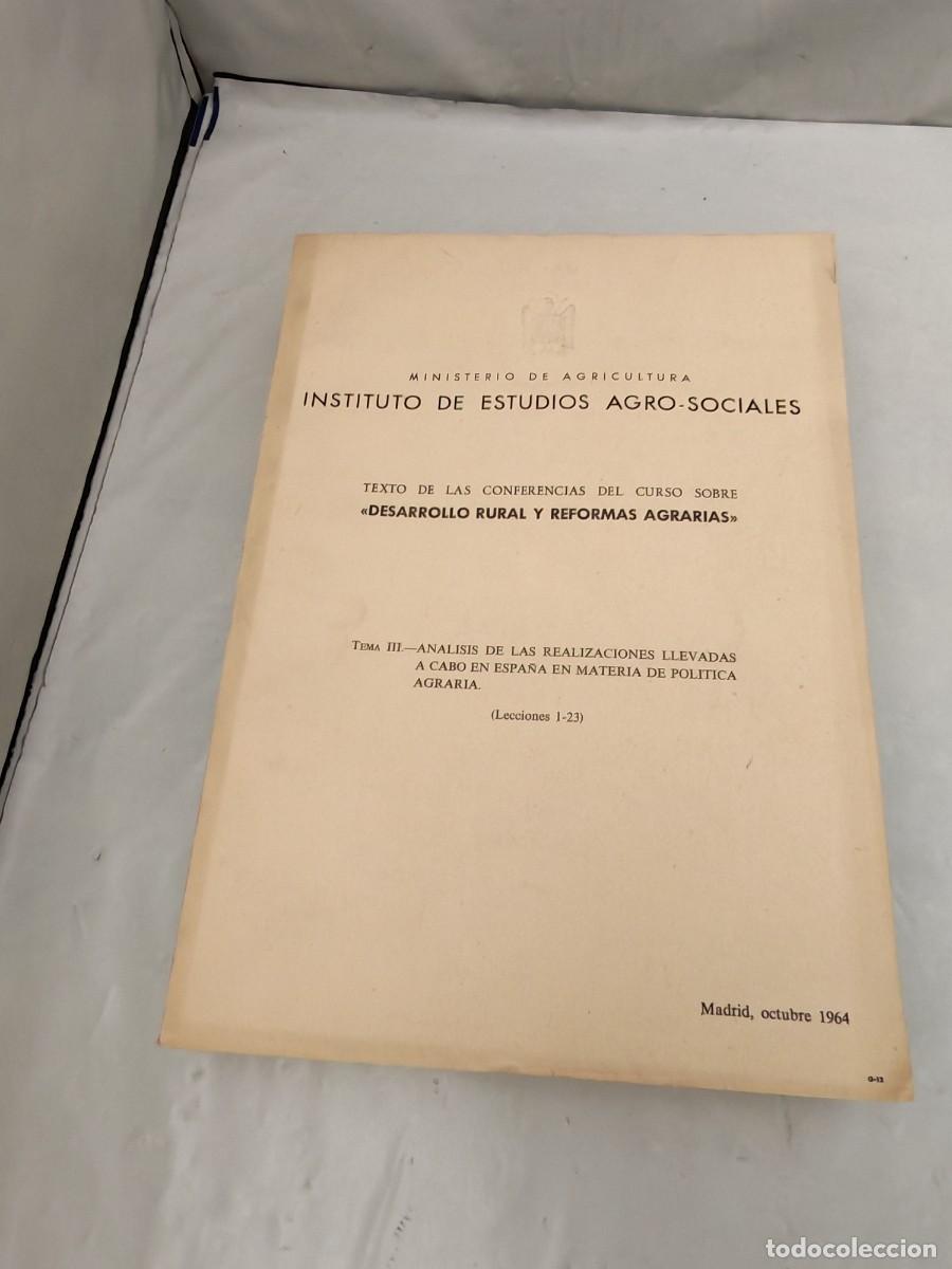 Second hand books: Texto de las Conferencias del Curso sobre DESARROLLO RURAL Y REFORMAS AGRARIAS, Tema III