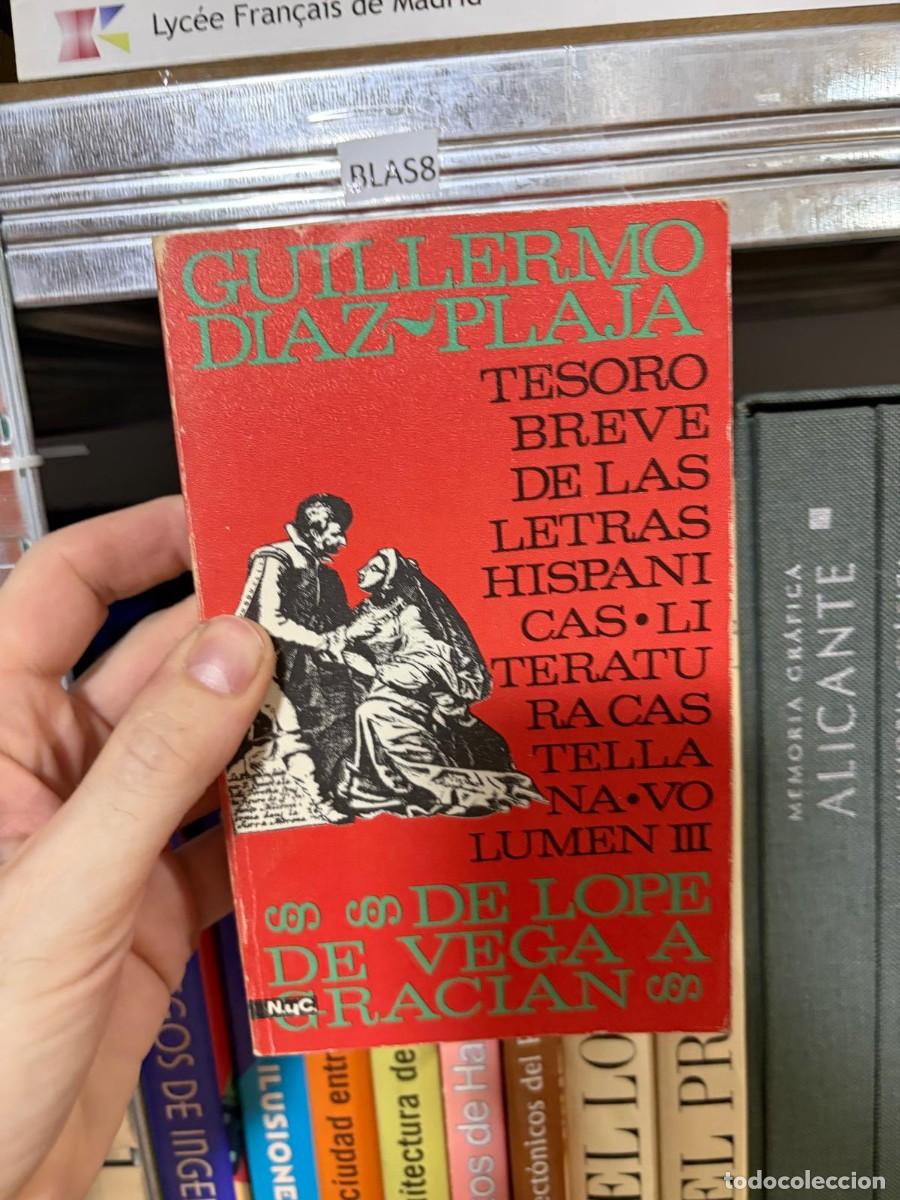 Libros de segunda mano: BLAS87 Guillermo D&iacute;az-Plaja Tesoro breve de las literaturas hisp&aacute;nicas. Volumen III: De Lope de Vega