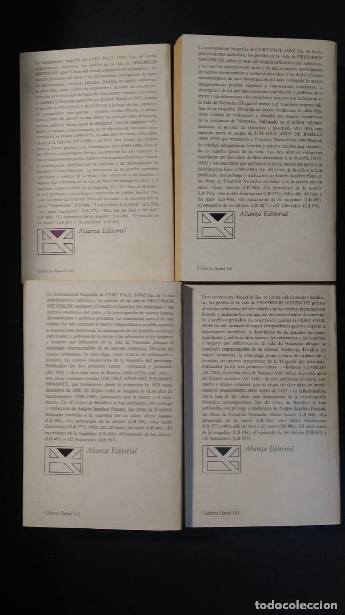 Libros de segunda mano: FRIEDRICH NIETZSCHE - CURT PAUL JANZ (4 LIBROS, COMPLETO) - Foto 2