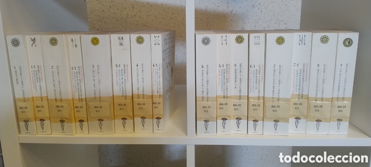 Livres d'occasion: Historia y cr&iacute;tica de la literatura espa&ntilde;ola (Francisco Rico). 16 vol&uacute;menes (9+7 suplementos)