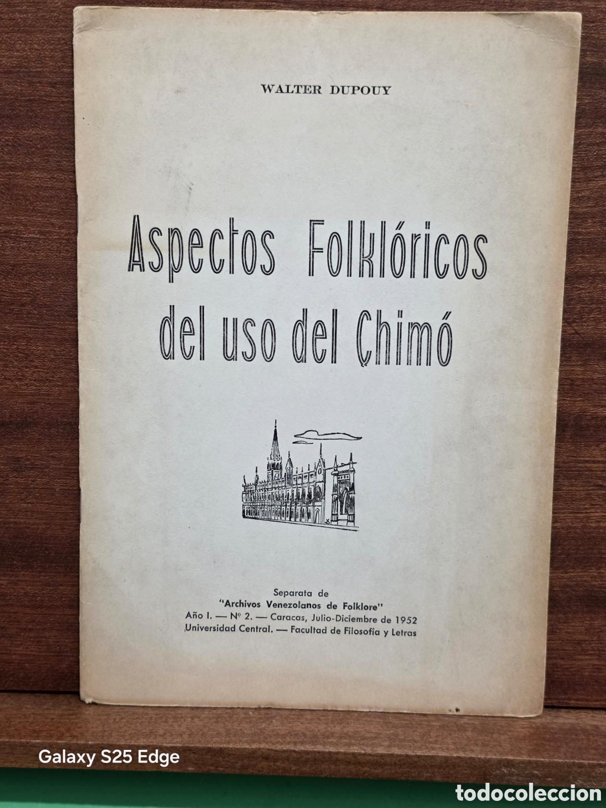 Libros de segunda mano: &rdquo;&rdquo;ASPECTOS FOLKL&Oacute;RICOS DEL USO DEL CHIM&Oacute;&rdquo;&rdquo;...SEPARATA DE ARCHIVOS VENEZOLANOS DE FOLKLORE...1952...
