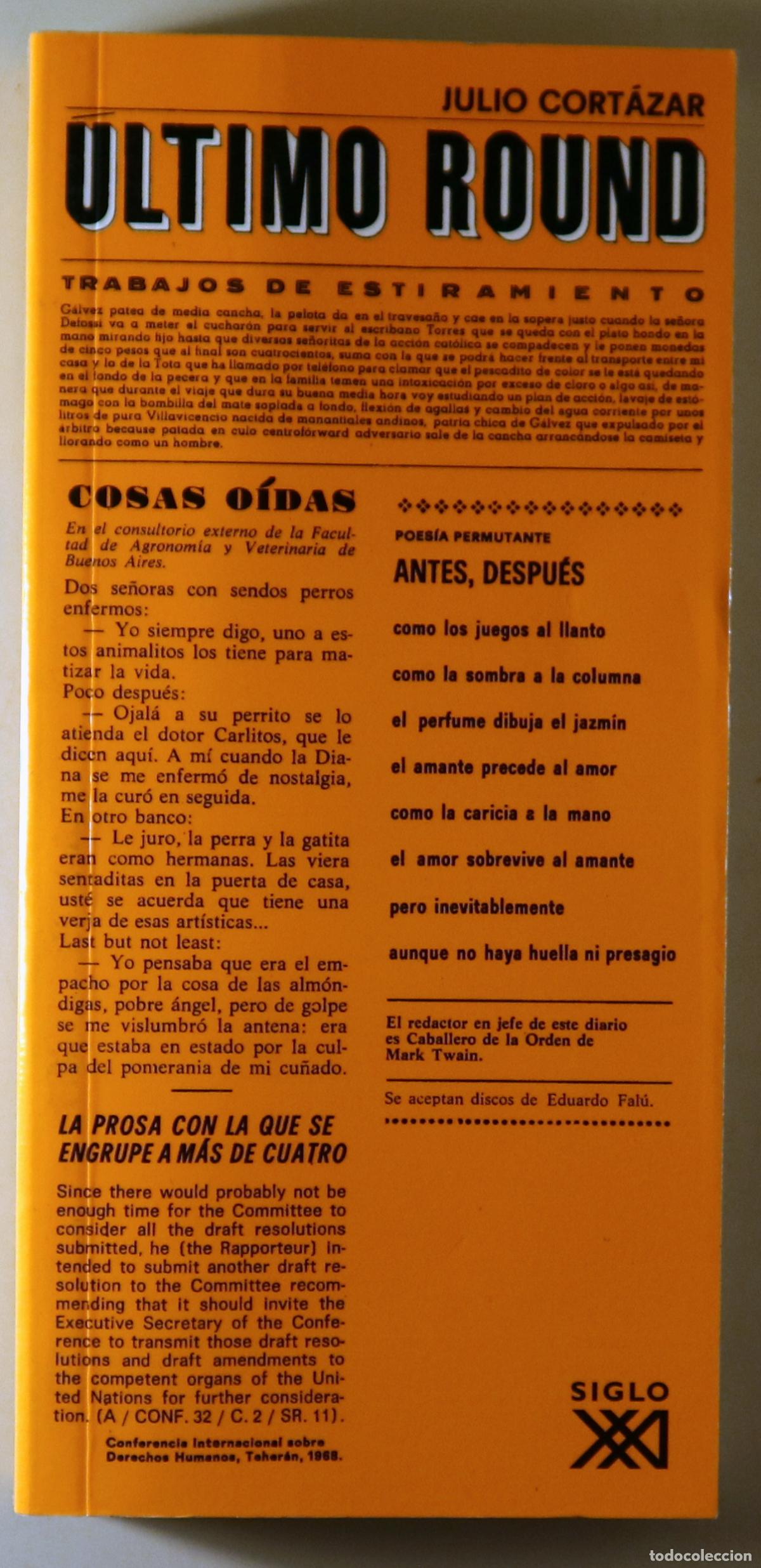 Libros de segunda mano: CORT&Aacute;ZAR, Julio - &Uacute;LTIMO ROUND. Tomo 1 - Madrid 1972 - Ilustrado