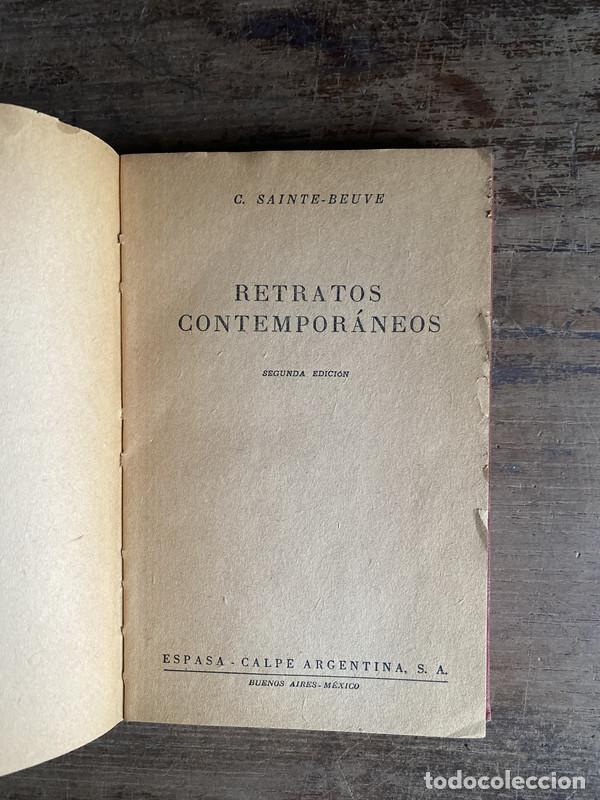 Libros de segunda mano: Retratos Contemporaneos - Sainte-Beuve C.