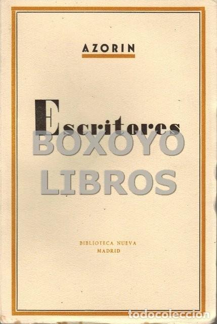 Libros de segunda mano: AZOR&Iacute;N. Escritores. Biblioteca Nueva. 1956
