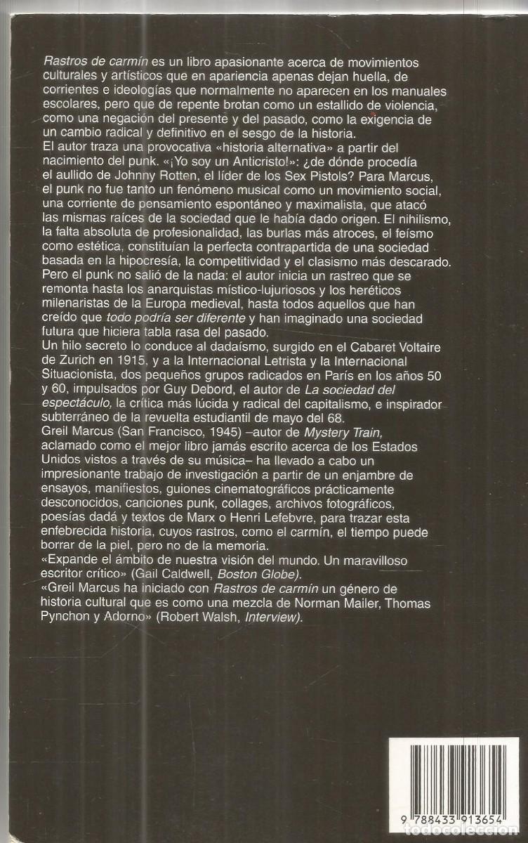 Libros de segunda mano: GREIL MARCUS. RASTROS DE CARMIN. ANAGRAMA - Foto 2
