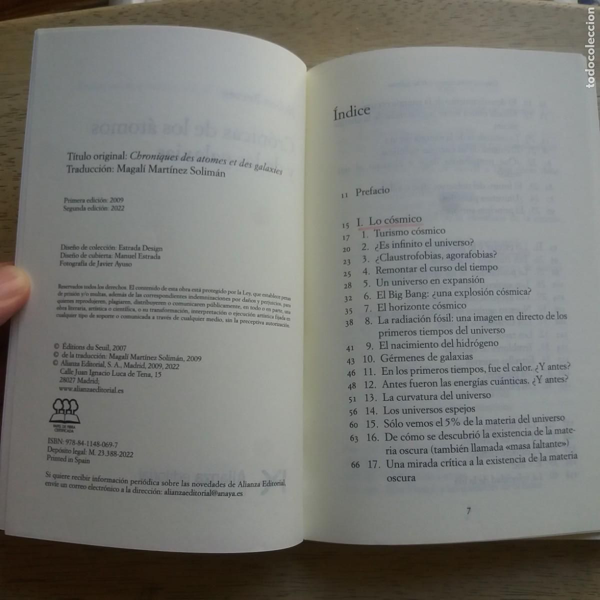 Libros de segunda mano: Cr&oacute;nica de los &aacute;tomos y de las galaxias. Hubert Reeves - Foto 3
