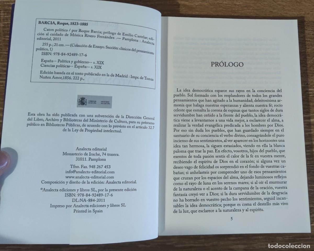 Libros de segunda mano: Libro - Cat&oacute;n pol&iacute;tico (2011) Roque Barcia - Foto 2