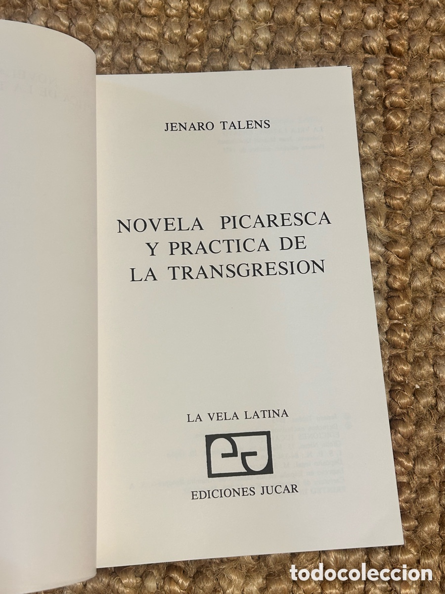 Libros de segunda mano: Novela picaresca y pr&aacute;ctica de la transgresi&oacute;n - Jenaro Tal&eacute;ns - J&uacute;car (1975) - Foto 3