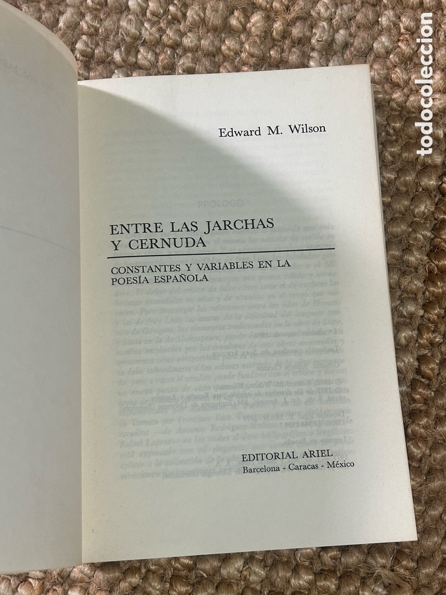 Libros de segunda mano: Entre las jarchas y Cernuda - Edward M. Wilson - Ariel (1977) - Foto 3