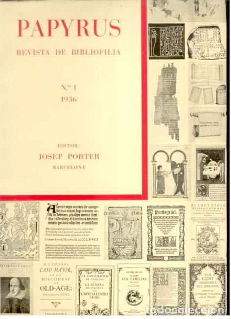 Second hand books: PAPYRUS. REVISTA DE BIBLIOFILIA. N&uacute;m. 1 - Barcelona 1936 - Il&middot;lustrat