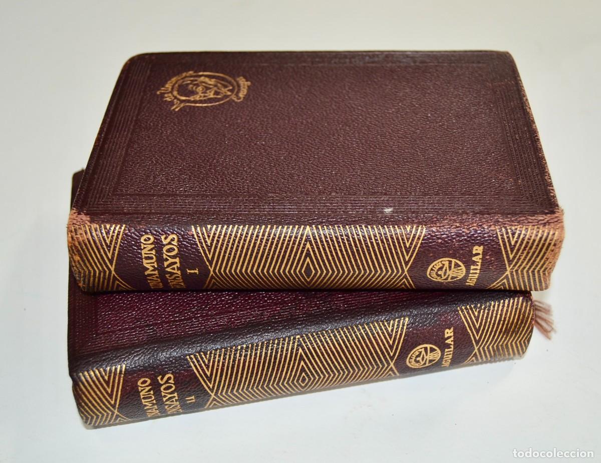 Libros de segunda mano: Miguel de Unamuno. &rdquo;Ensayos&rdquo; (Tomos I y II). Aguilar Ediciones. Tercera Edici&oacute;n. A&ntilde;o 1951
