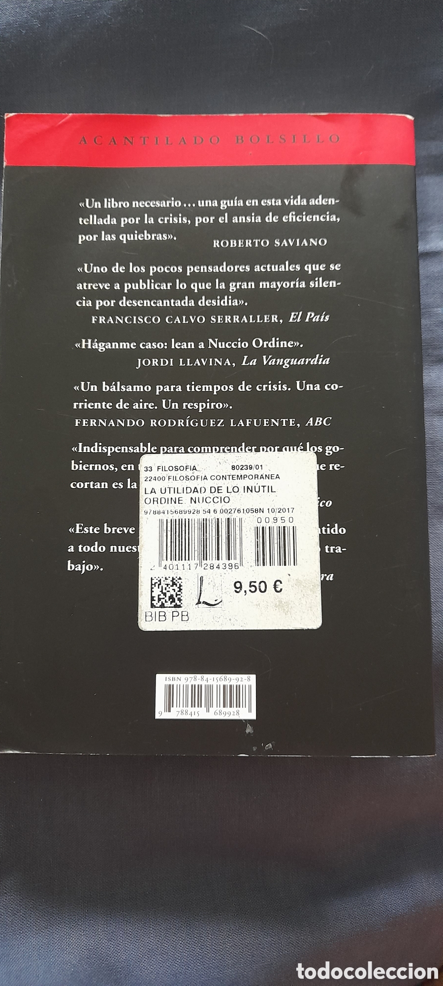 Libros de segunda mano: La utilidad de lo in&uacute;til. Nuncio Ordine - Foto 2
