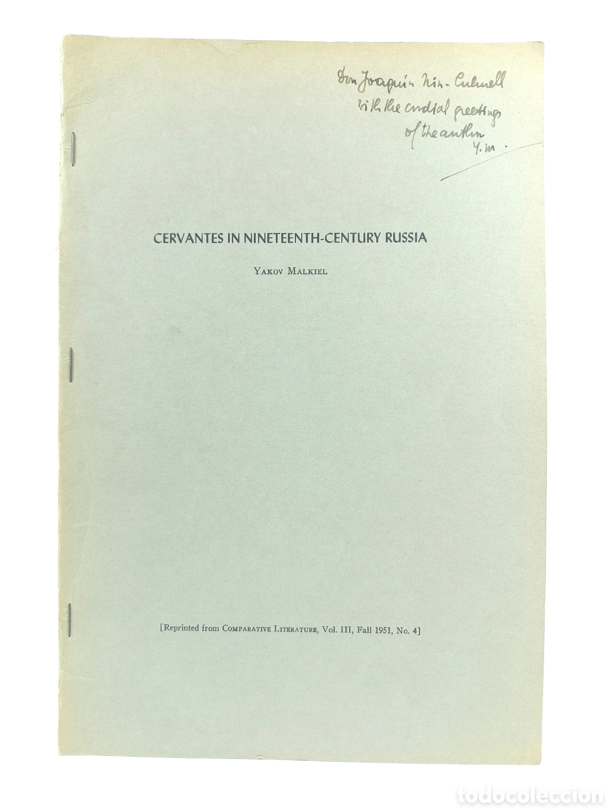 Libros de segunda mano: Cervantes in Nineteenth-Century Russia. Yakov Malkiel. 1951.