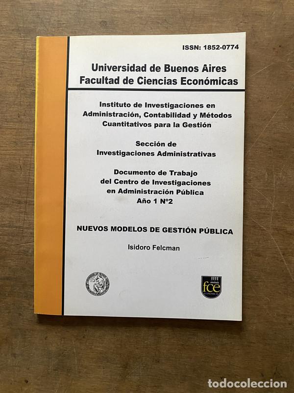 Libros de segunda mano: Nuevos Modelos de Gestion Publica - Felcman Isidoro