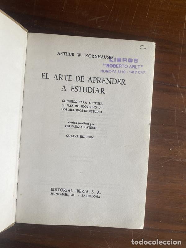 Livres d'occasion: El arte de aprender a estudiar - Kornhauser Arthur W.