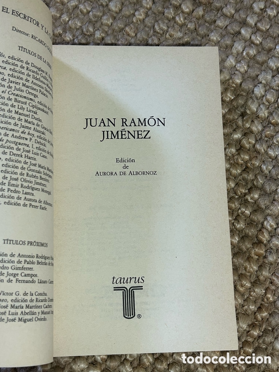 Libros de segunda mano: Juan Ram&oacute;n Jim&eacute;nez - Aurora de Albornoz - Taurus (1980) - Foto 3