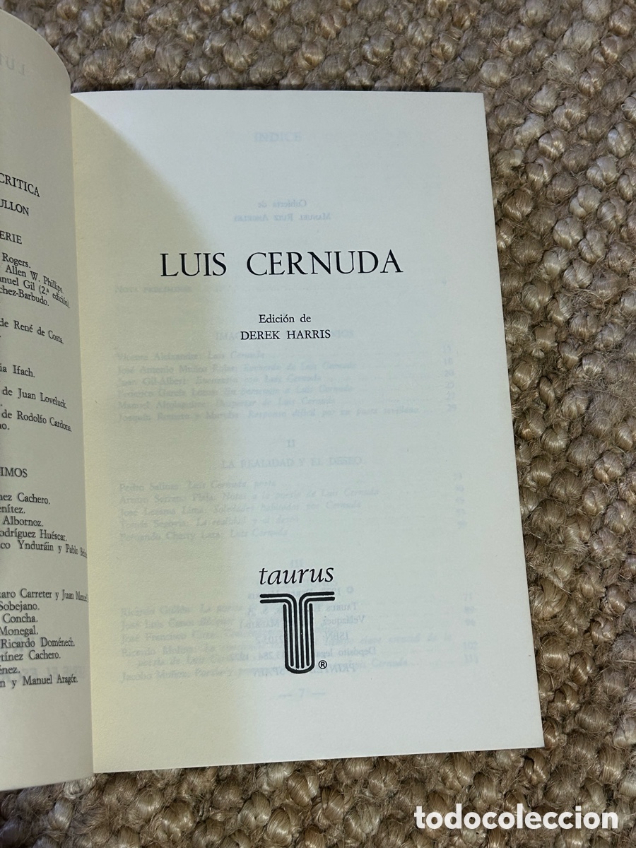 Libros de segunda mano: Luis Cernuda - Derek Harris - Taurus (1977) - Foto 3
